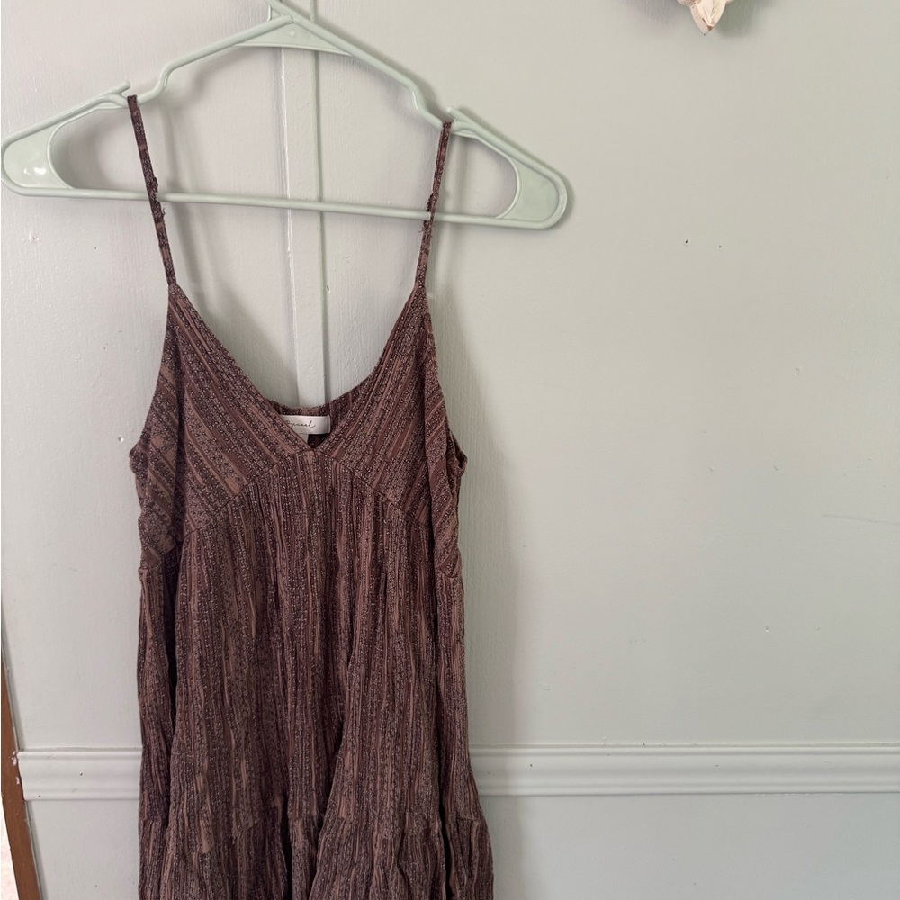 Textured Brown mini dress